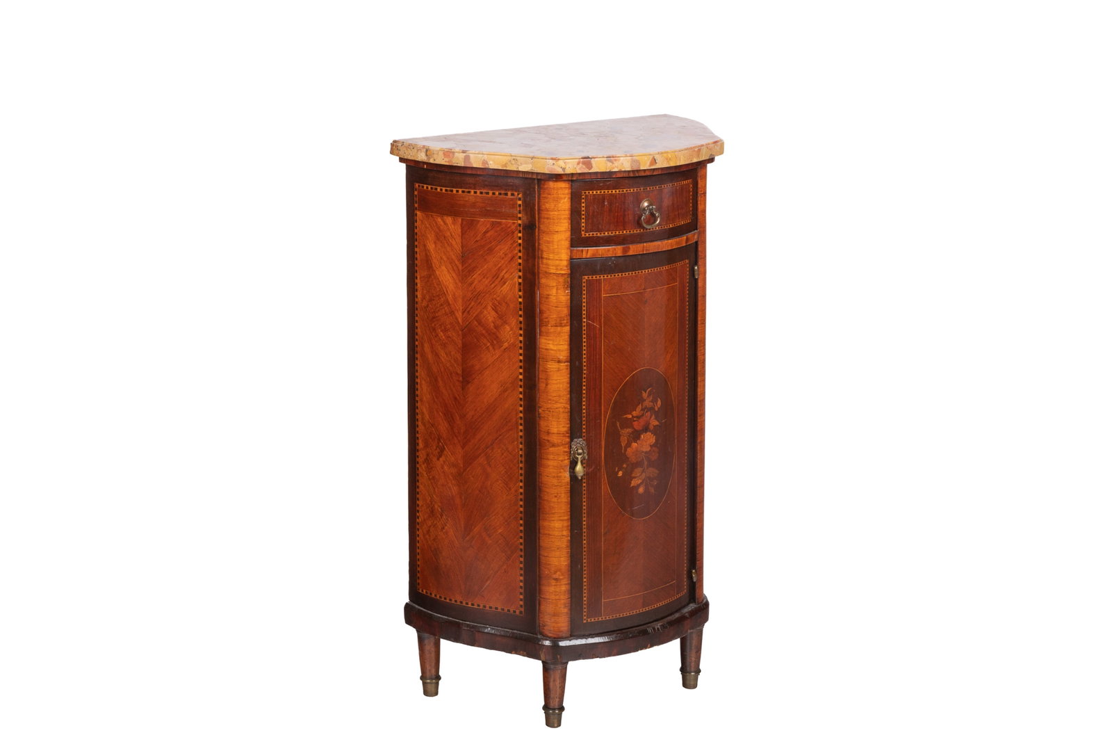 FRENCH MARBLE TOP DEMI LUNE CABINET (1 of 11)