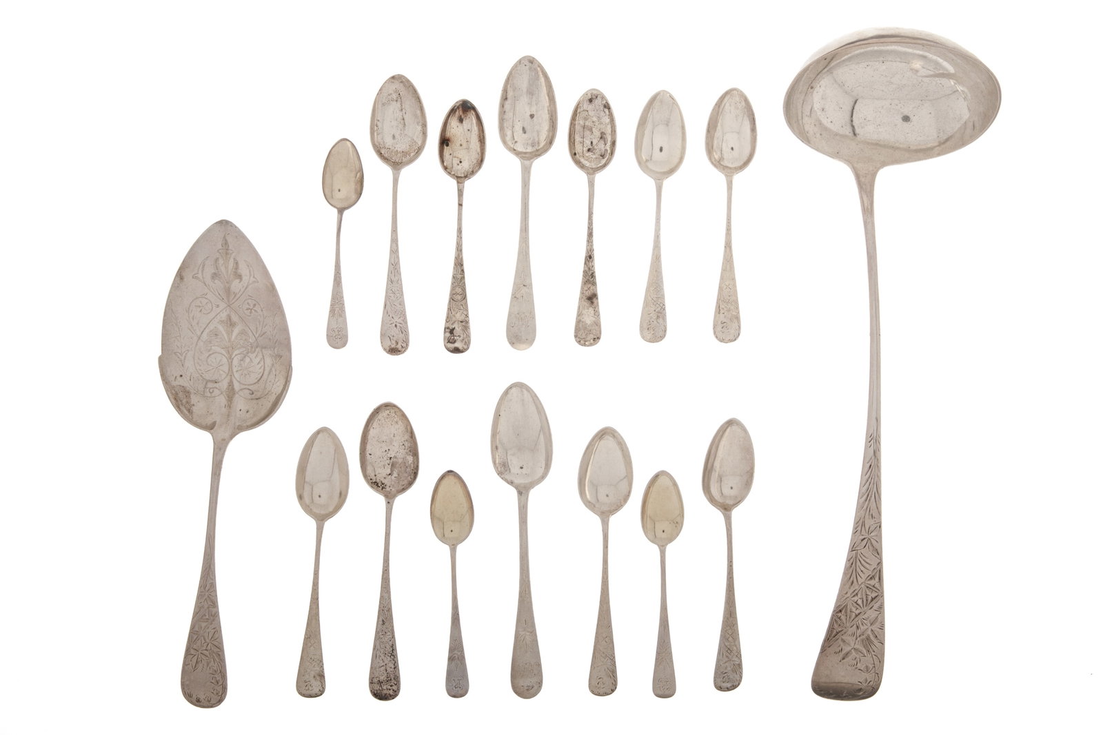 19TH CENTURY CANADIAN SILVER FLATWARE, 980g (1 of 2)