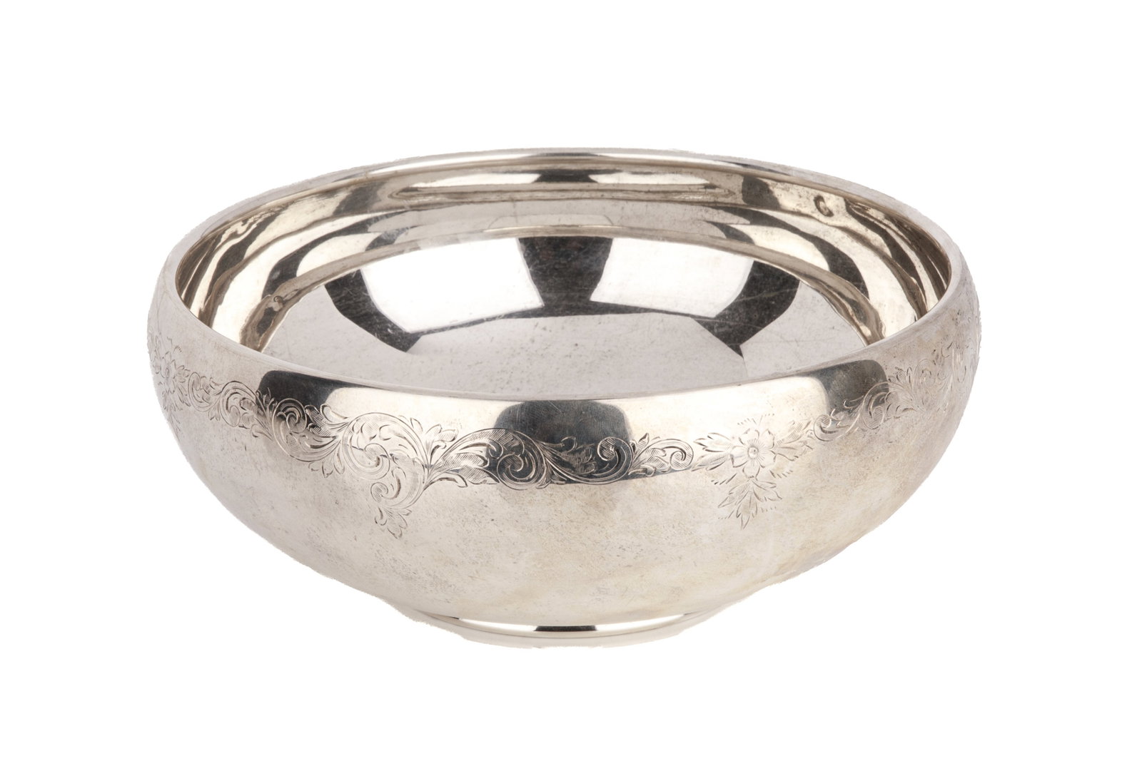 BIRKS EMBOSSED SILVER FOOTED SERVING BOWL, 465g (1 of 3)
