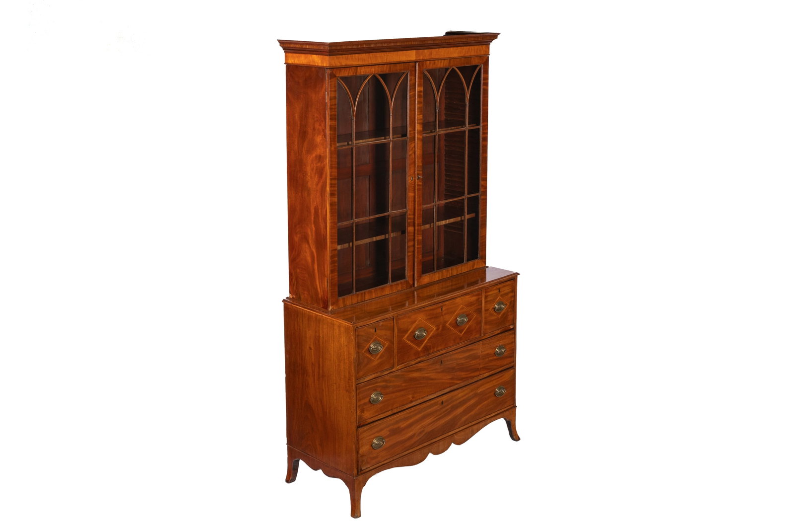 GEORGE III MAHOGANY SECRETAIRE BOOKCASE (1 of 7)
