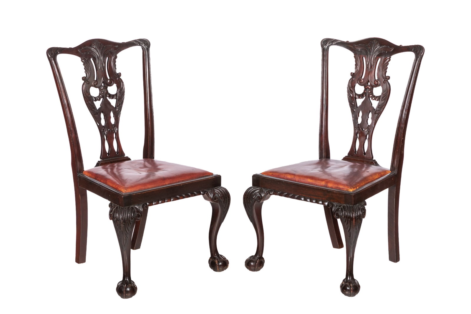 EIGHT CHIPPENDALE MAHOGANY CHAIRS (1 of 6)