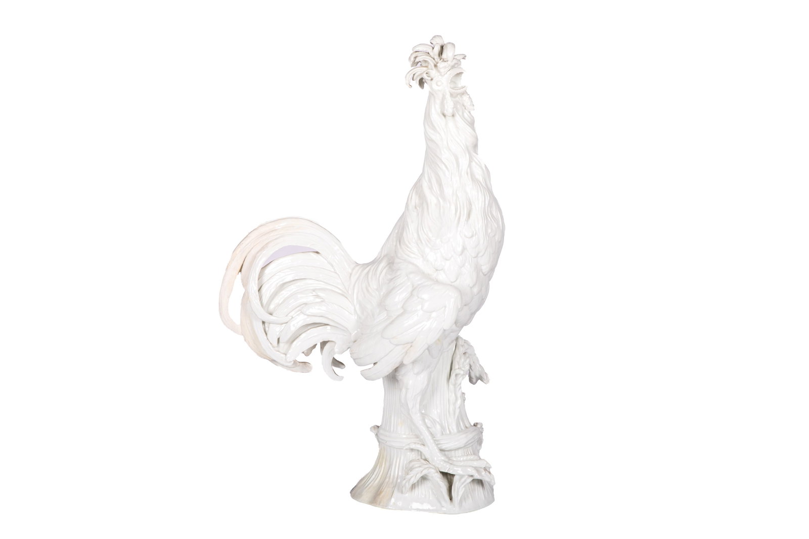 LARGE MEISSEN WHITE PORCELAIN ROOSTER (1 of 5)
