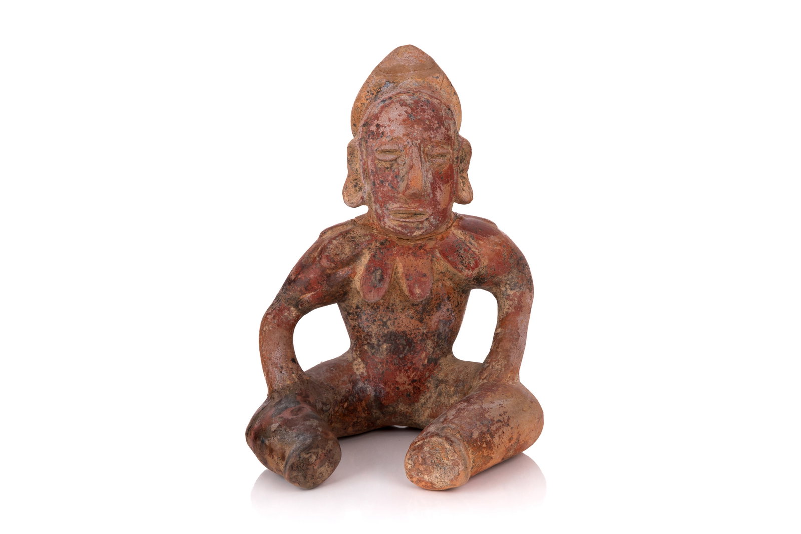 PRE-COLUMBIAN CERAMIC SEATED FIGURE (1 of 5)