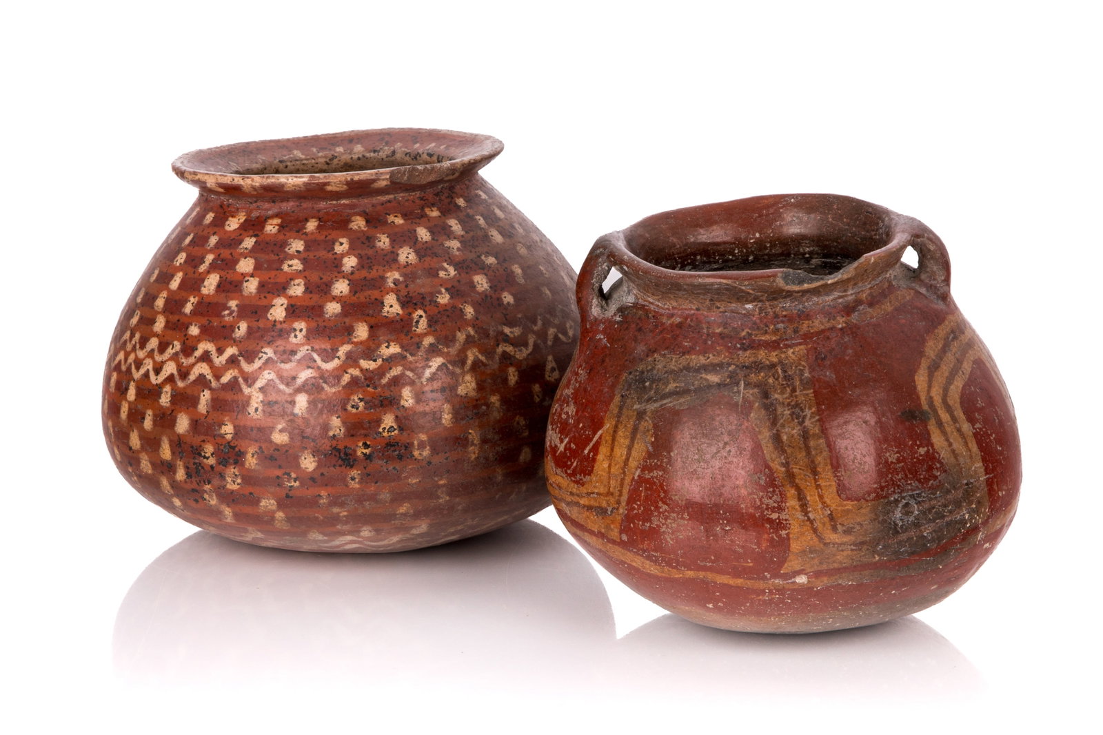 TWO POLYCHROME PAINTED PRE-COLUMBIAN VESSELS (1 of 3)