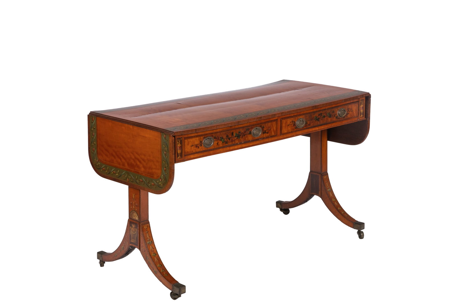 GEORGE III ADAMS PAINTED SATINWOOD SOFA TABLE (1 of 6)