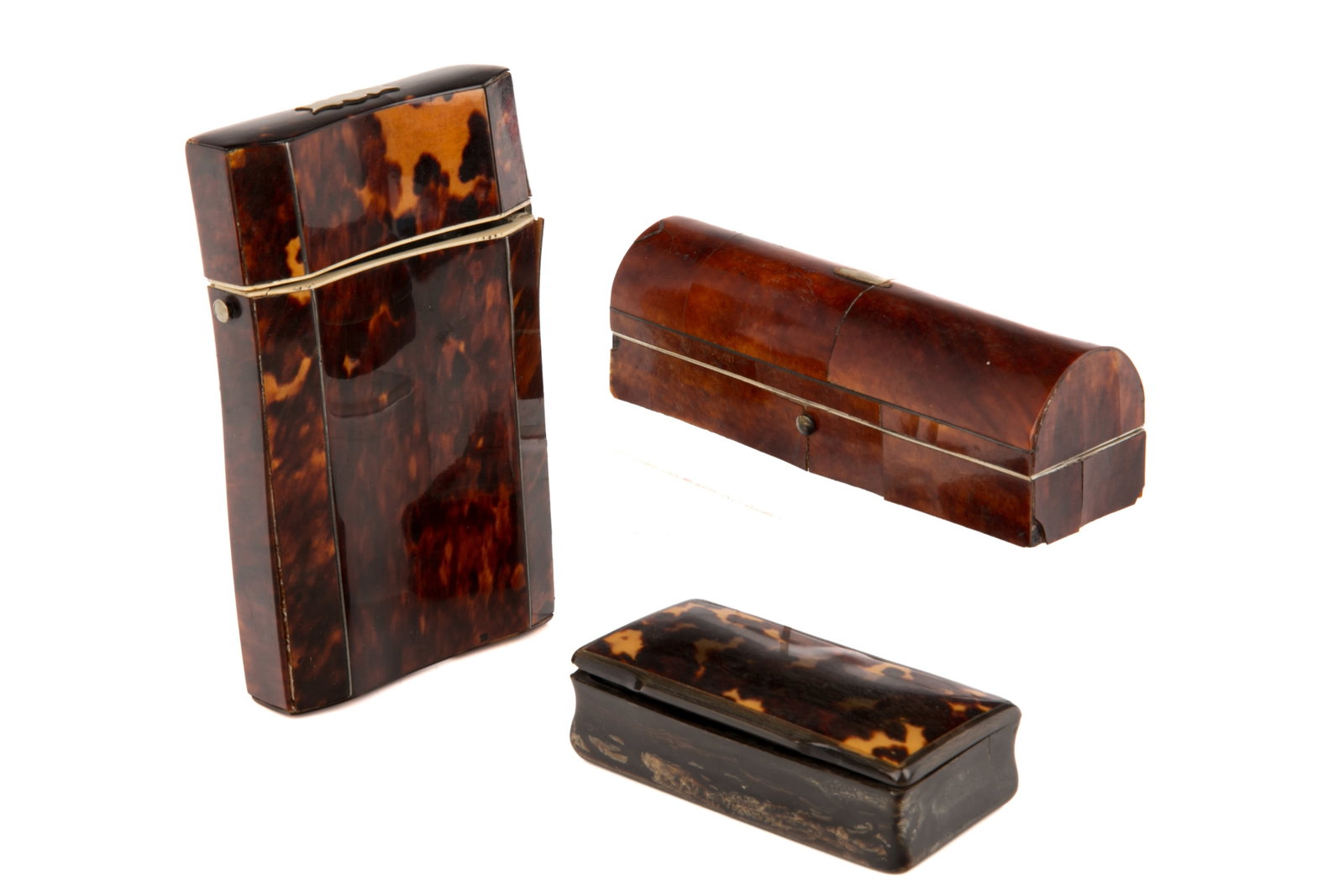 THREE GEORGIAN TORTOISESHELL BOXES (1 of 3)