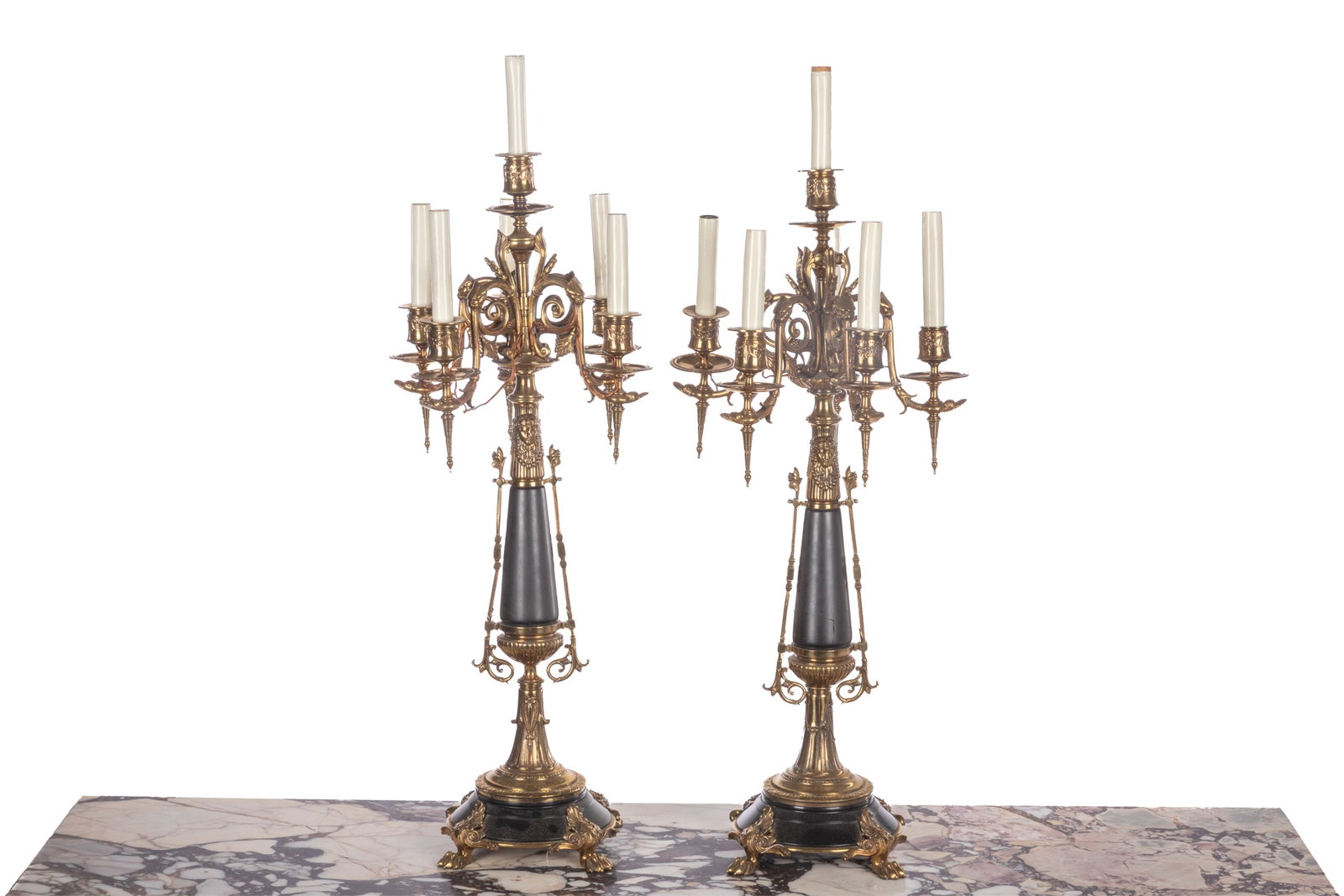 PAIR OF AESTHETIC BRONZE TABLE LAMPS (1 of 2)