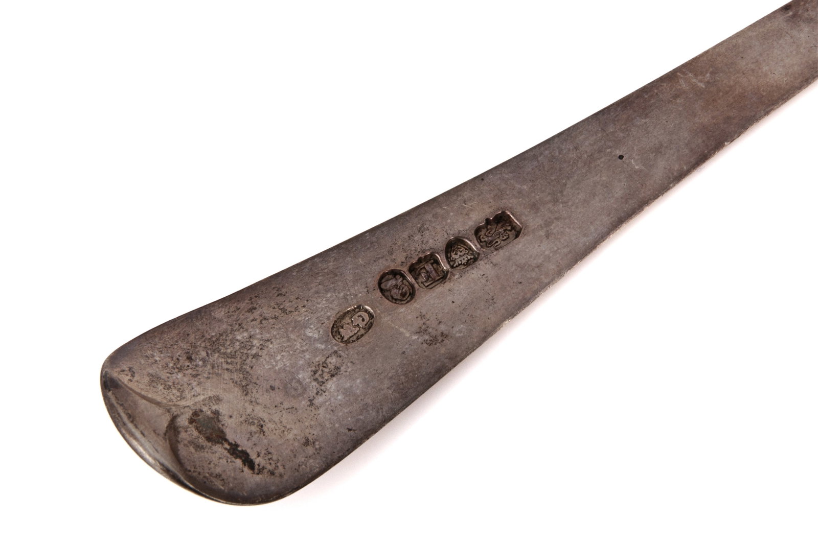 THREE GEORGIAN SILVER STUFFING SPOONS, 289g - 2