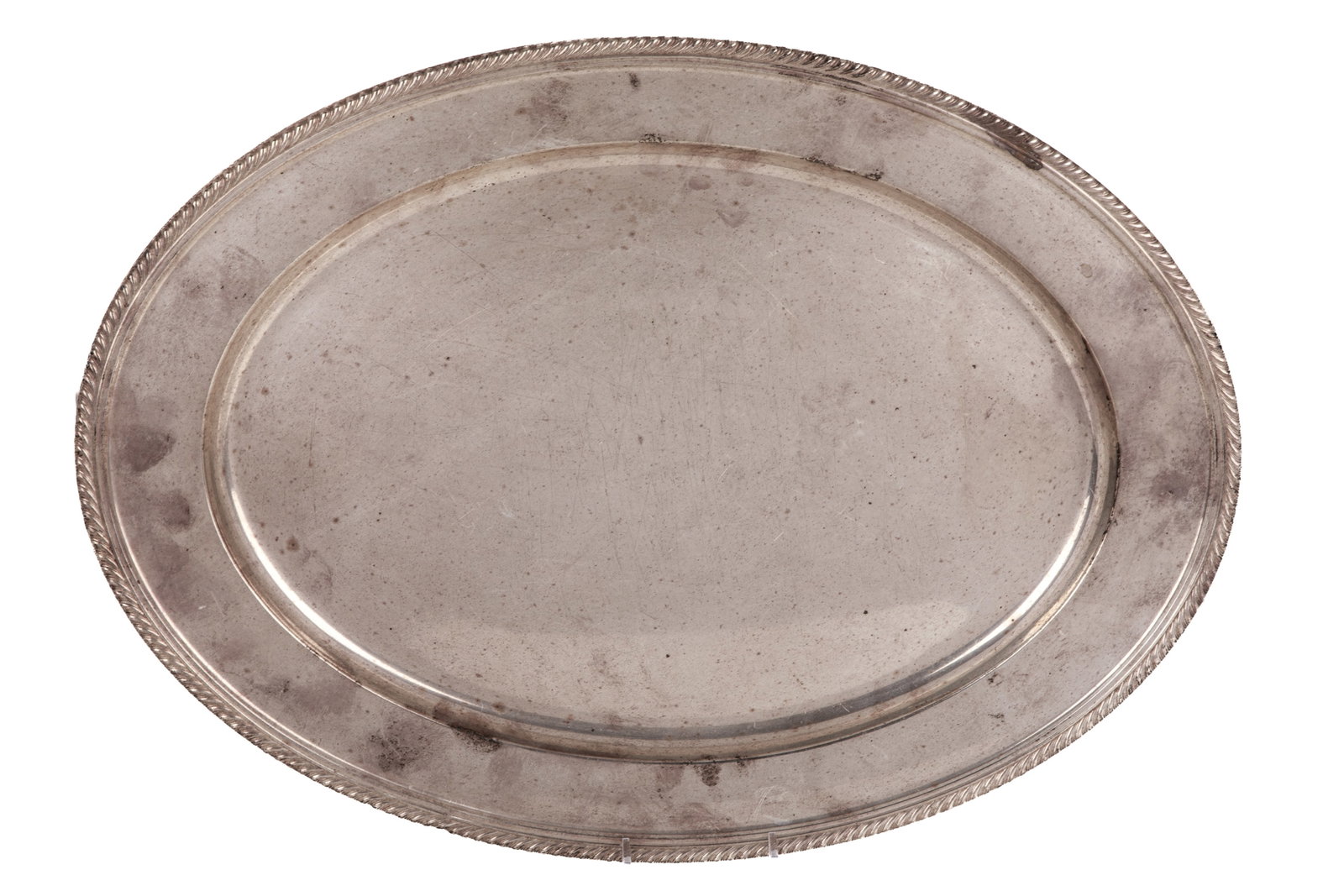 AMERICAN GORMAN SILVER SERVING PLATTER 1495g: Silver serving platter with a decorative border, Model 219. Weight 1495g L. 20in x W. 14 1/2in