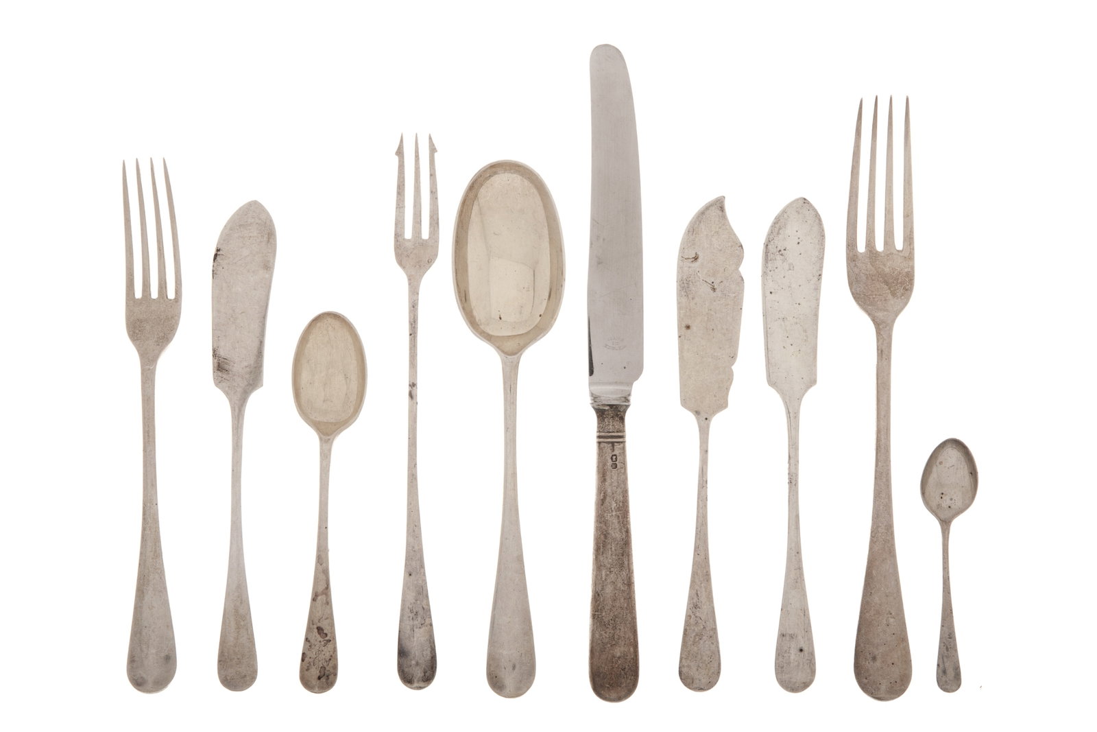 52PC ENGLISH SILVER FLATWARE SET, 1500g (1 of 1)