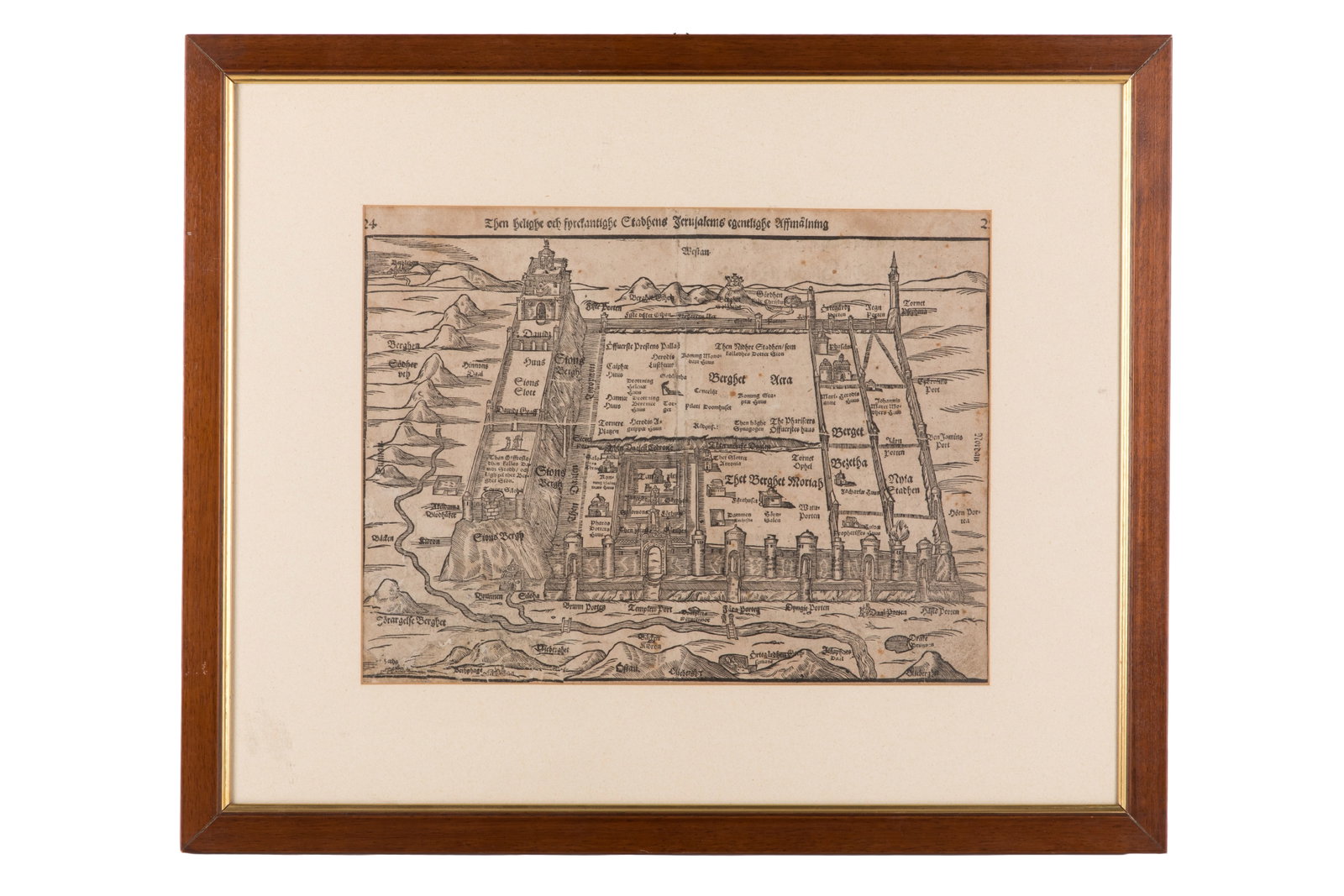 HEINRICH BUNTING 16th C MAP OF JERUSALEM (1 of 1)