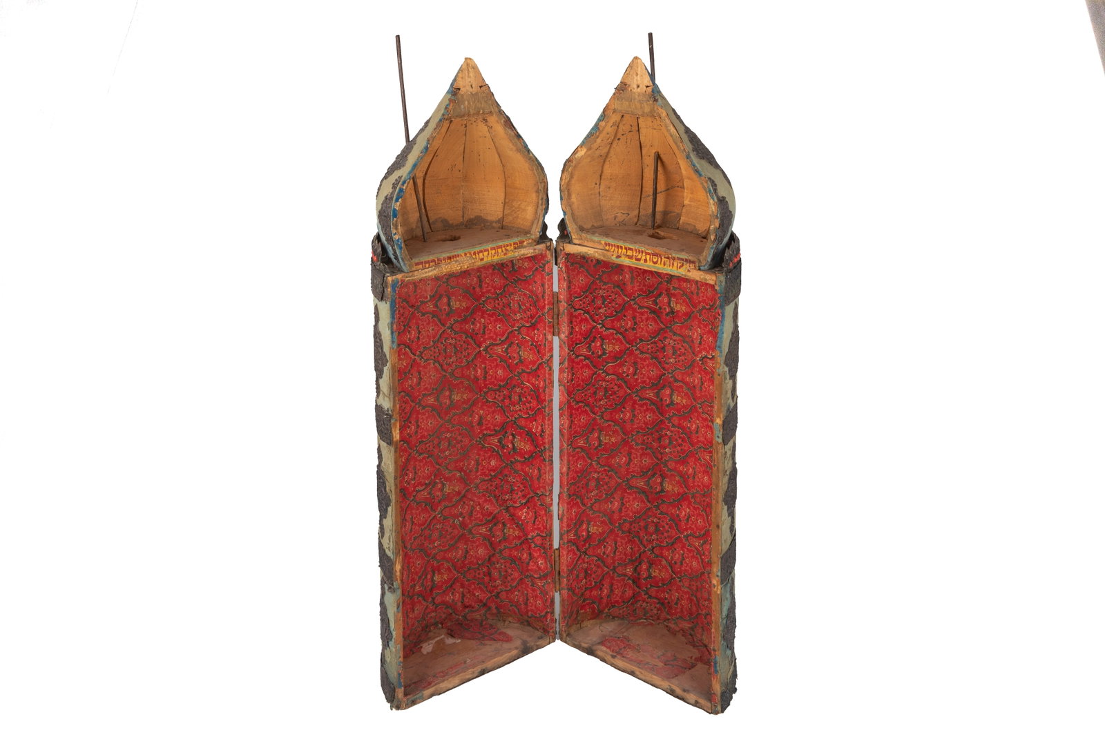 19th C MIDDLE EASTERN SILVER MOUNTED TORAH CASE - 2