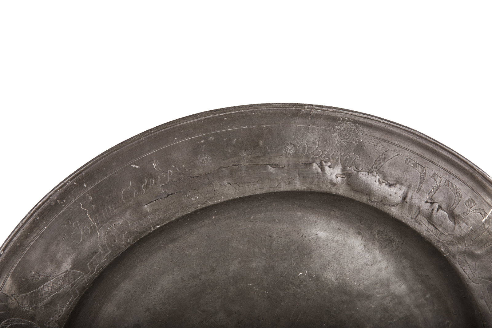 18th C GERMAN PEWTER PASSOVER TRAY - 2