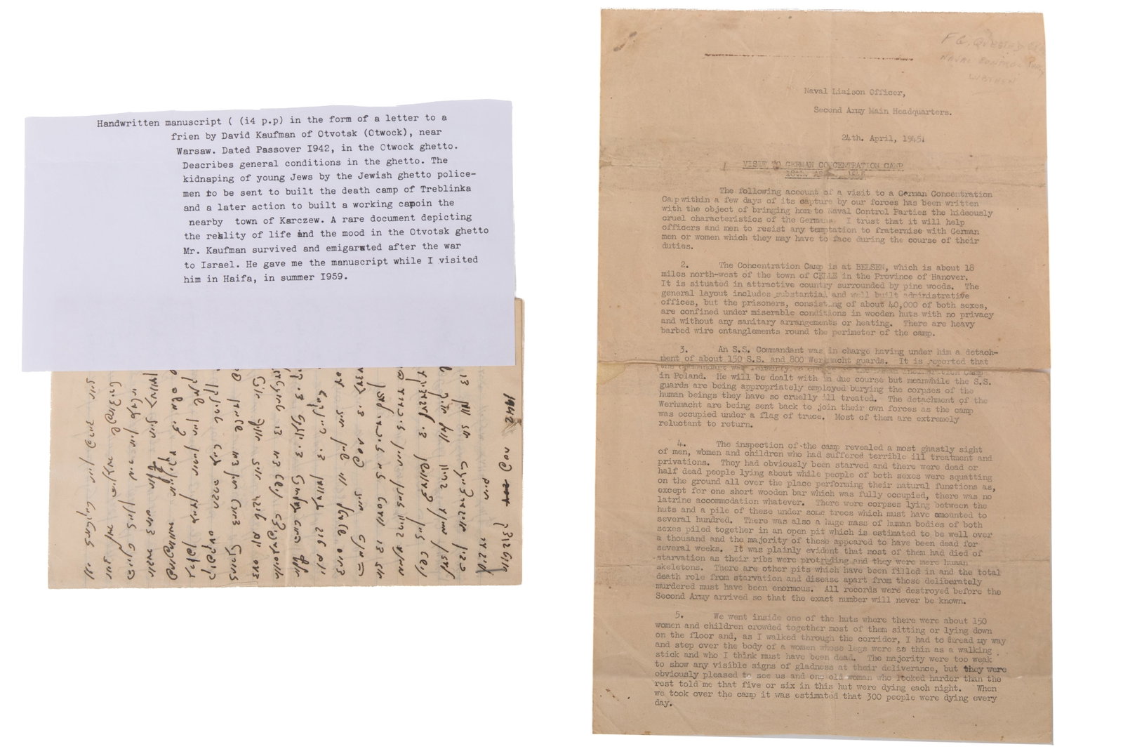 ASSORTED EARLY 20TH C & HOLOCAUST PAPERWORK - 2