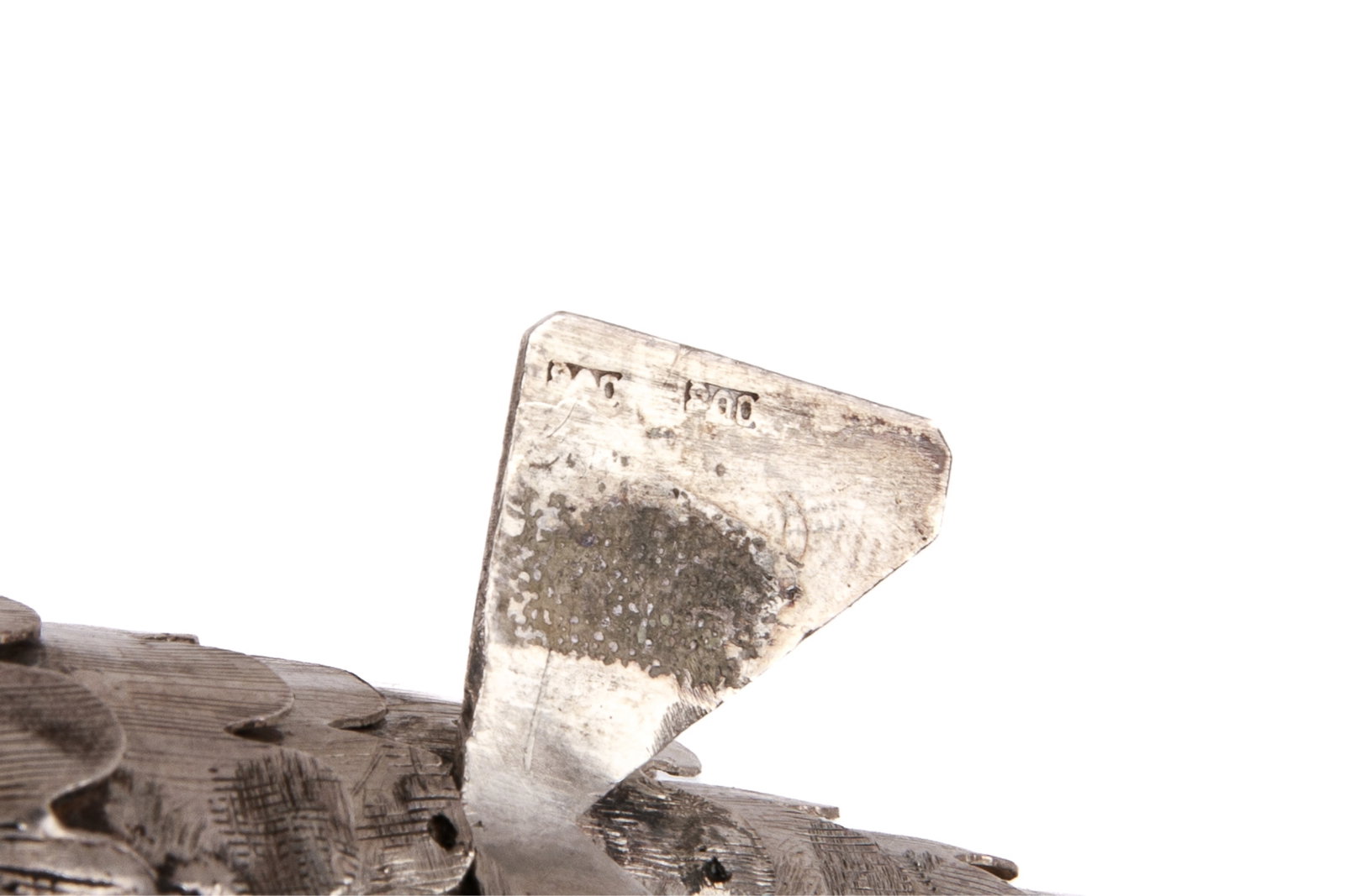 TWO SILVER FISH SHAPED SPICE CONTAINERS - 4