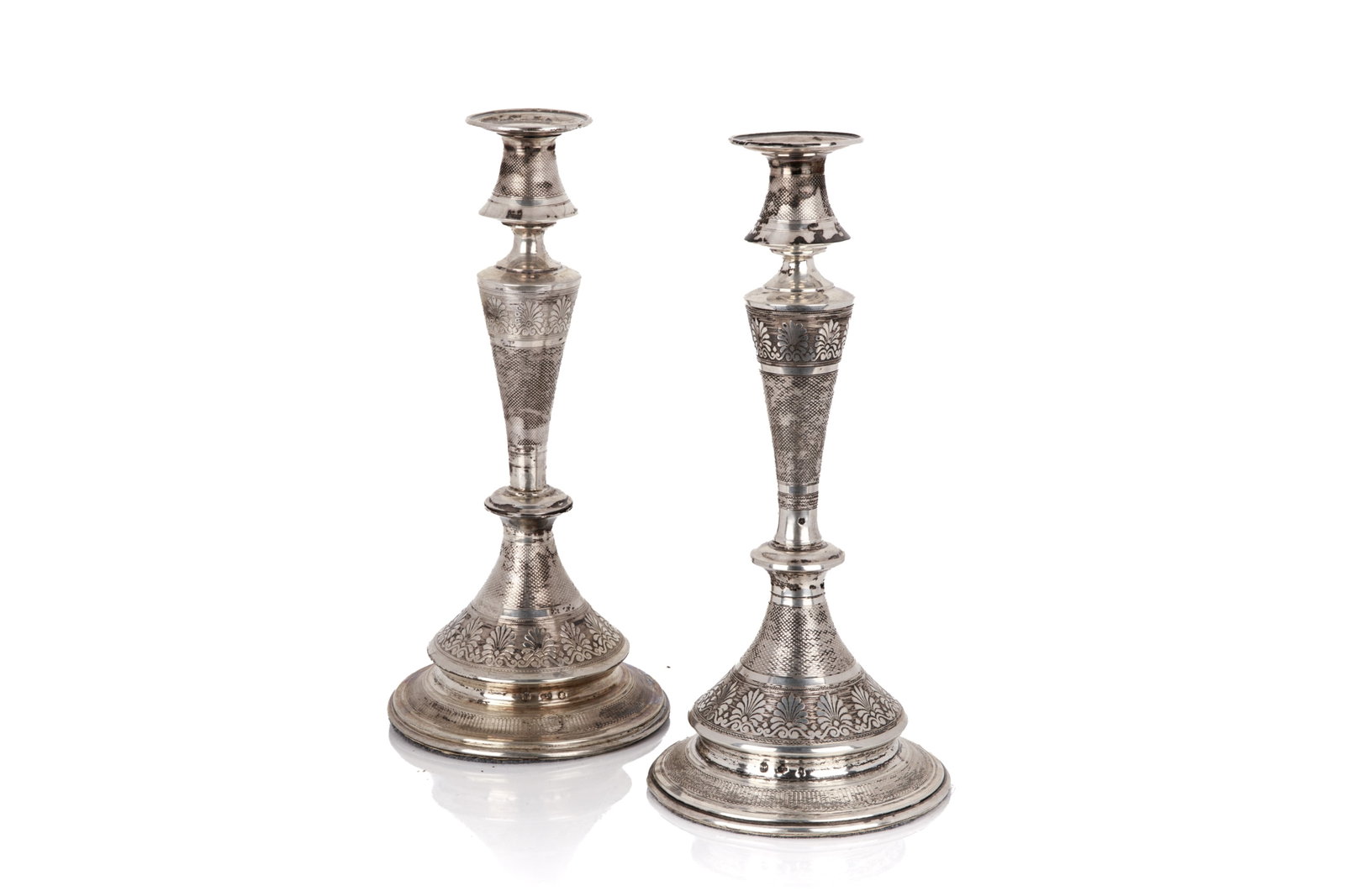 PAIR AUSTRO HUNGARIAN SILVER CANDLESTICKS - 2