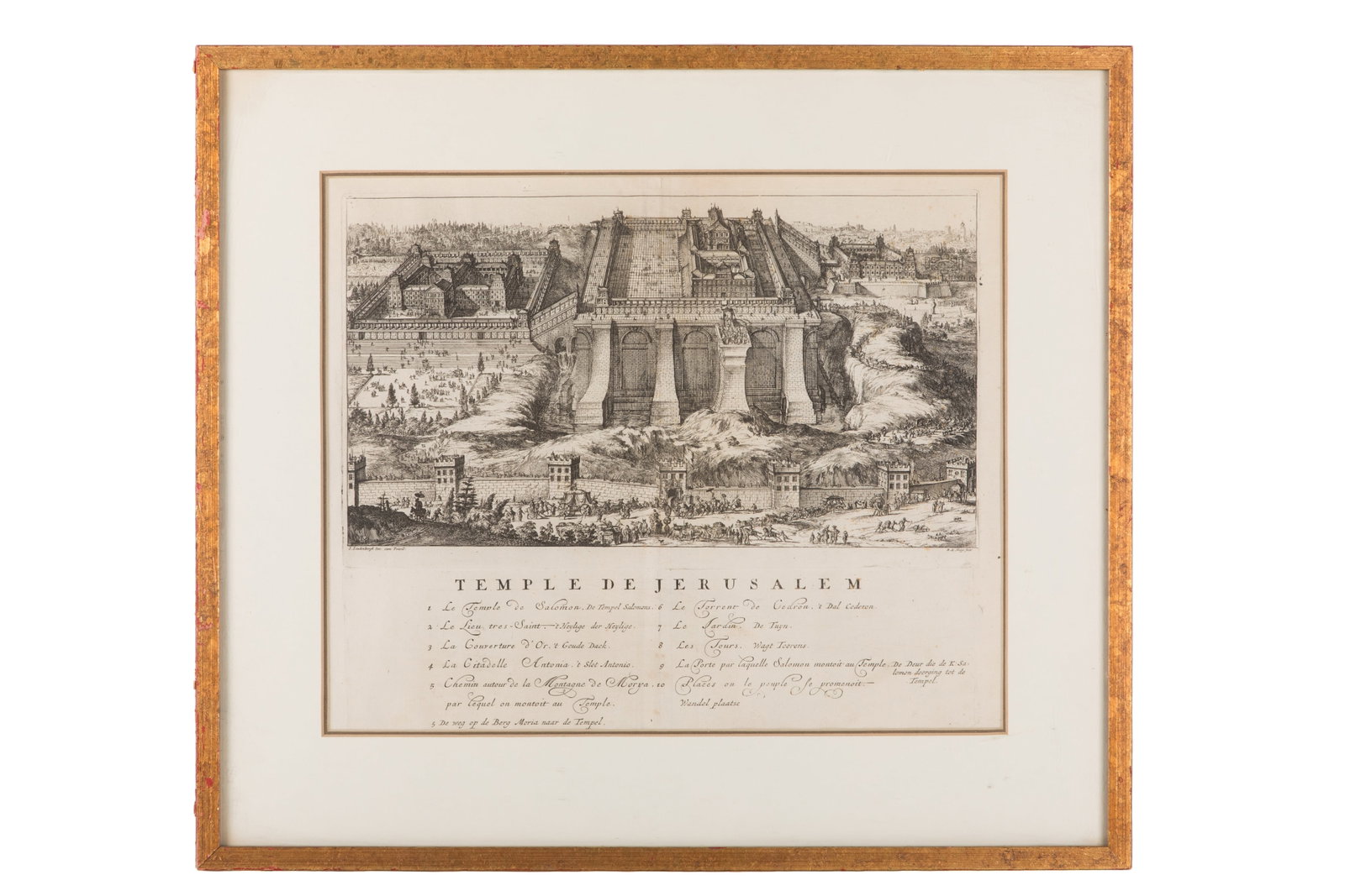 ROMEYN DE HOOGHE MAP OF JERUSALEM TEMPLE, 17th C (1 of 1)