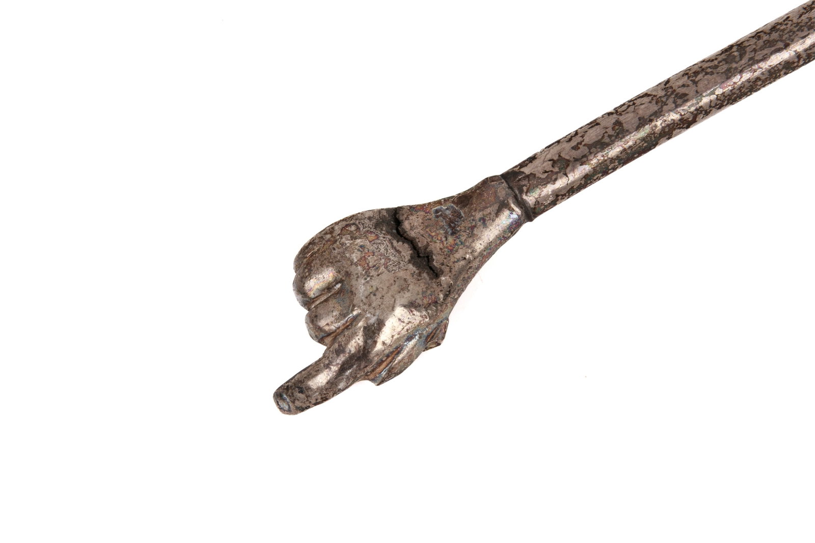 TWO ANTIQUE SILVER YAD TORAH POINTERS - 4