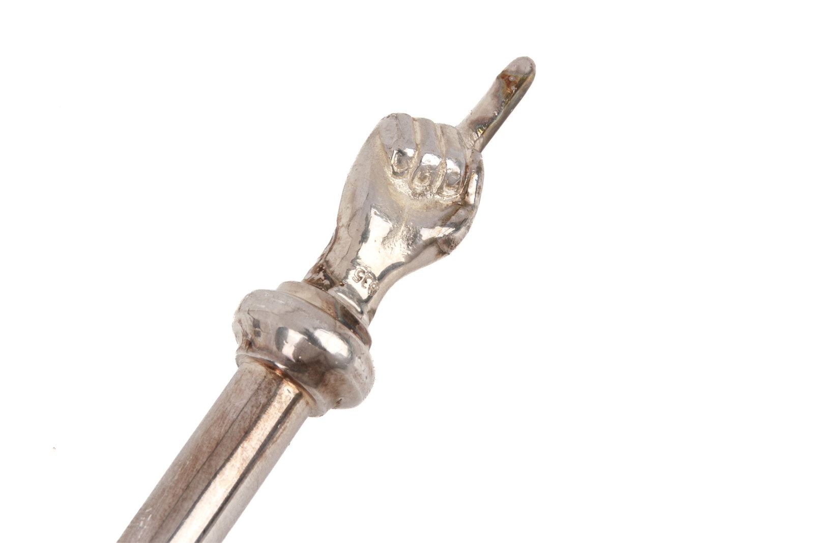 TWO SILVER YAD TORAH POINTERS - 3