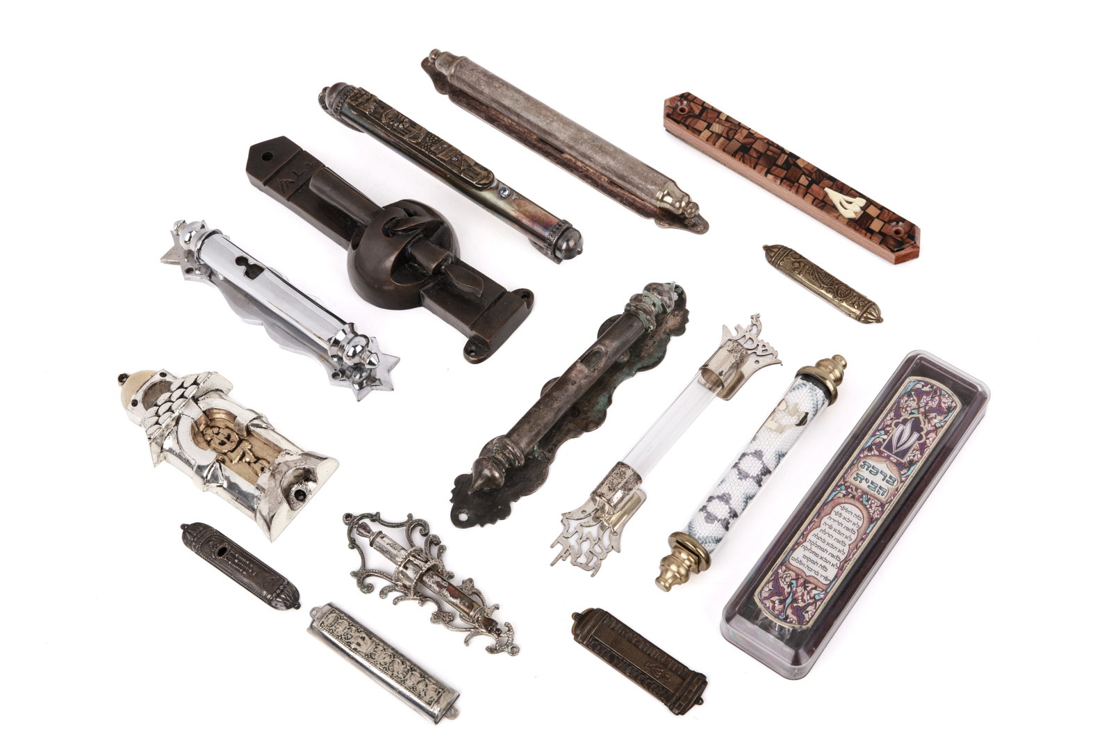GROUP OF ANTIQUE & VINTAGE MEZUZAHS (1 of 11)