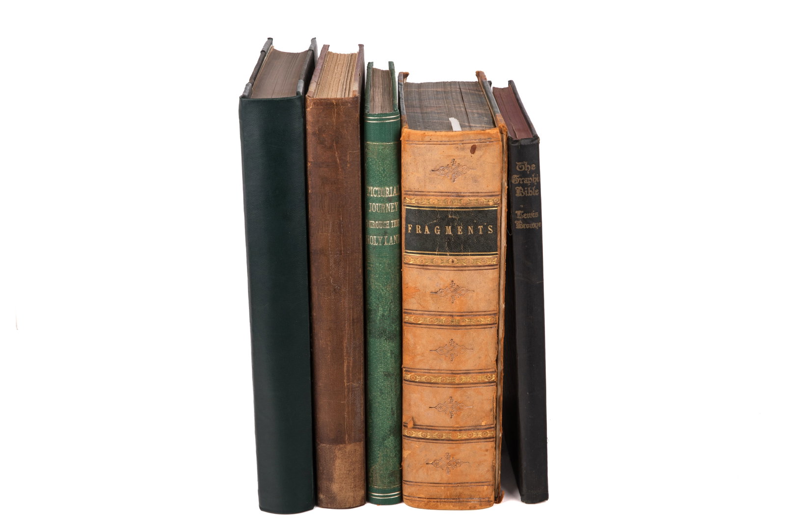 FIVE BOOKS ABOUT THE HOLY LAND & PALESTINE: Fragments, Holy Scriptures, printed by charles Taylor 1798; Pictorial Journey through the Holy Land, The Religious Tract Society, 1863; The Graphic Bible by LewisBrowne 1929; The Dore Bible Gallery