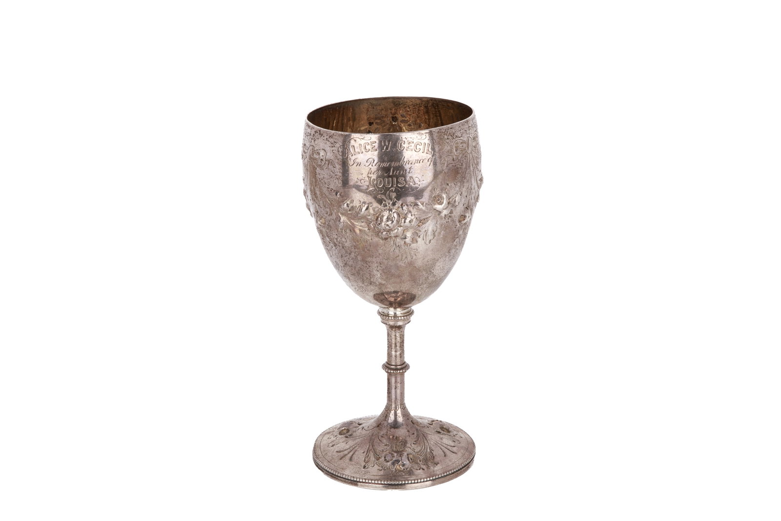 VICTORIAN ENGLISH SILVER GOBLET 220g. (1 of 4)