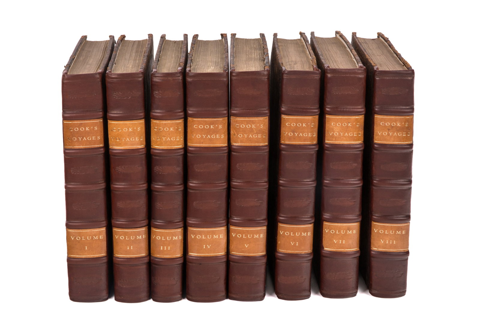 COOK'S VOYAGES IN EIGHT VOLUMES WITH FOLIO ATLAS (1 of 20)