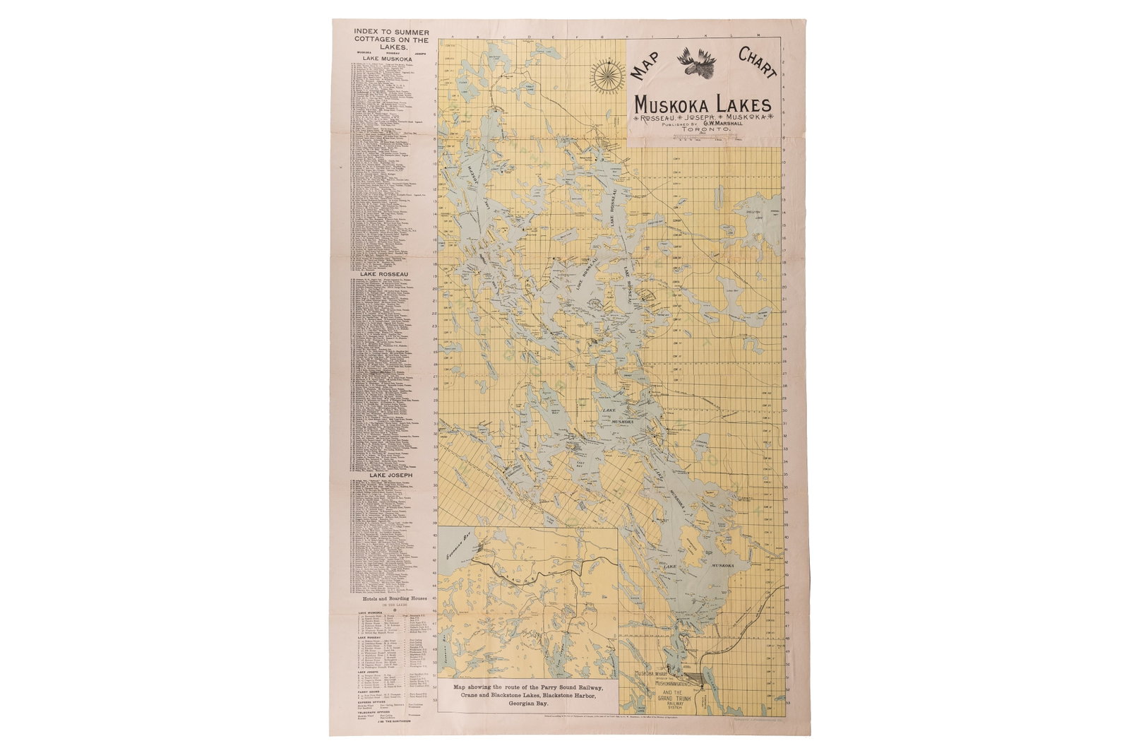 MAP CHART MUSKOKA LAKES INDEX TO SUMMER COTTAGES (1 of 1)