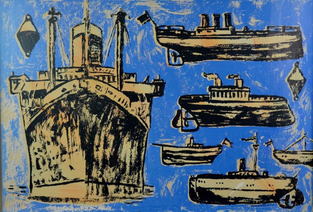 David Bromley (Australian 1960 - ): TITANIC Lithograph, Artist's proof Image size: 44" x 30" / 111.8 cm x 83.8 cm Overall: 33" x 46 1/2" / 83.8cm x 118.1cm