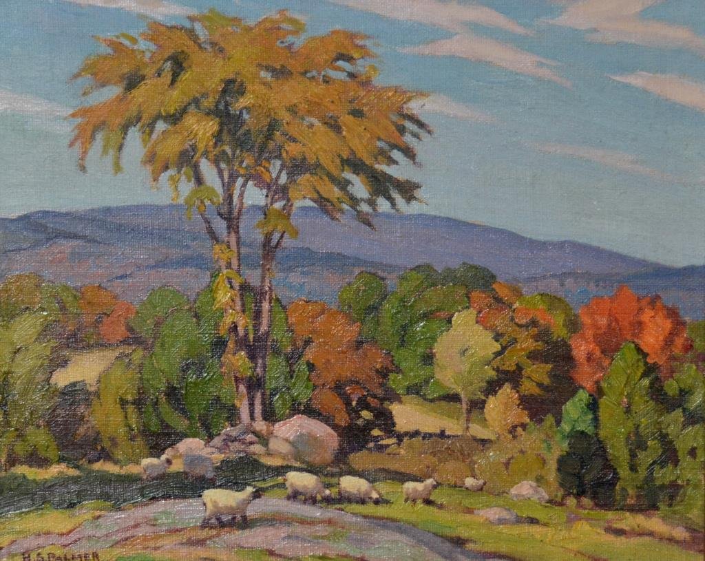 Herbert Sidney PALMER O.S.A (Can. 1881 - 1970): EARLY AUTUMN HALIBURTON Oil on panel Signed lower left Image:8 1/4" x 10 1/8" / 21cm x 25.5cm Overall: 12: x 14" / 30.5cm x 35.6cm