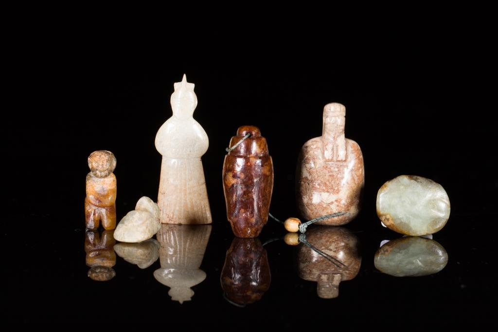 SIX EARLY CHINESE JADE CARVINGS (1 of 10)