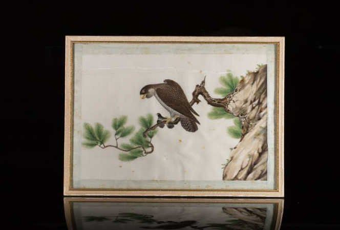 SIX CHINESE EXPORT PAINTINGS ON PITCH (1 of 6)