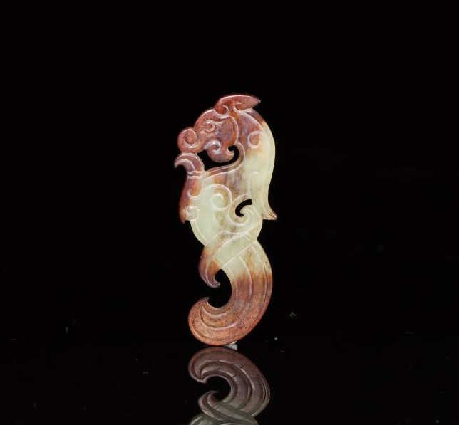 CHINESE RUSSET & CELADON JADE ORNAMENTAL PLAQUE (1 of 1)