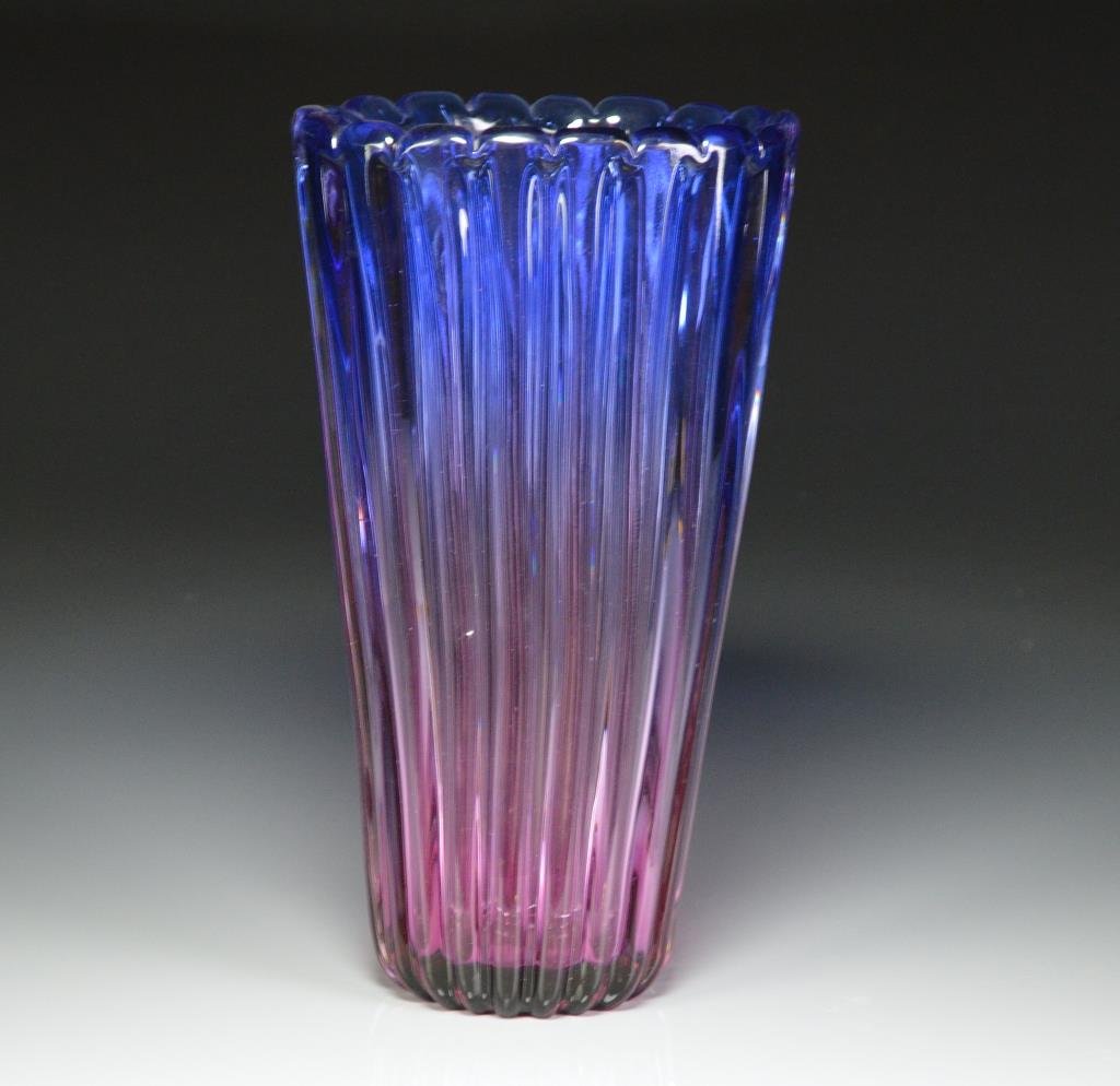 MURANO GLASS RIBBED VASE (1 of 3)