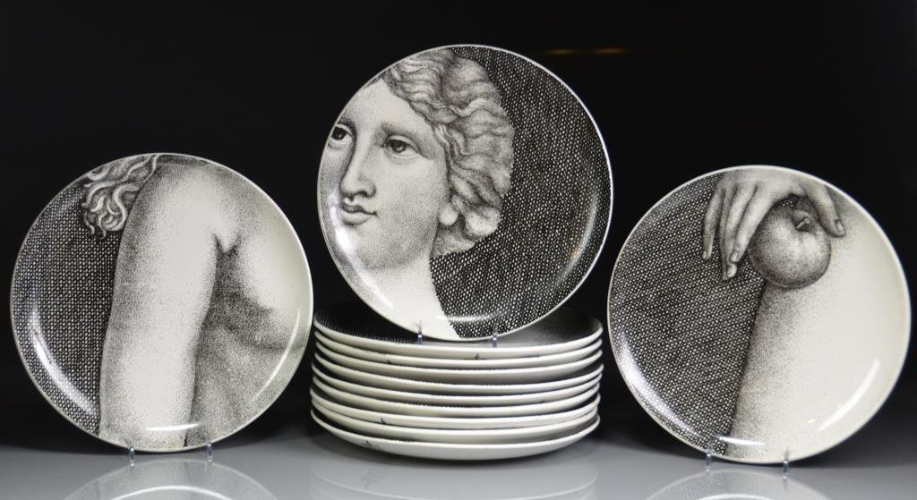 SET OF TWELVE PIERO FORNASETTI EVA PLATES (1 of 7)