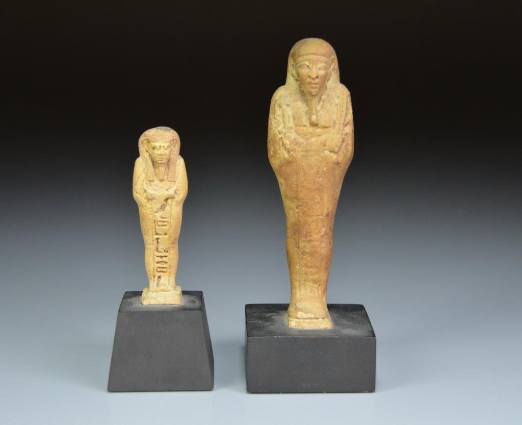 TWO TERRACOTTA POTTERY EGYPTIAN USHABTI (1 of 3)