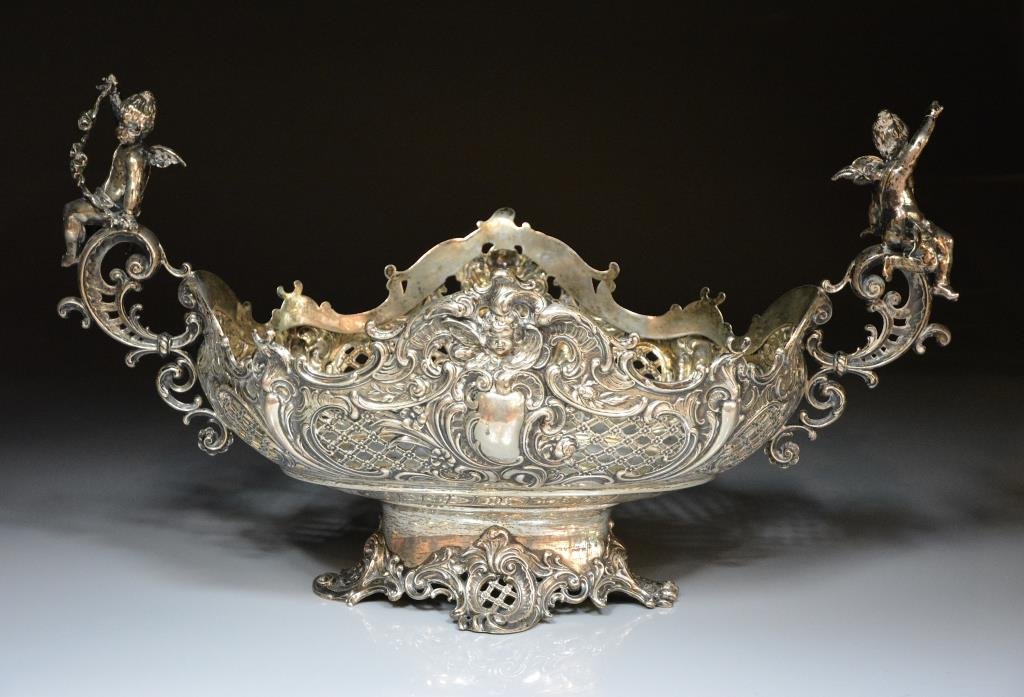GERMAN ROCOCO REVIVAL SILVER CENTER BOWL (1 of 5)