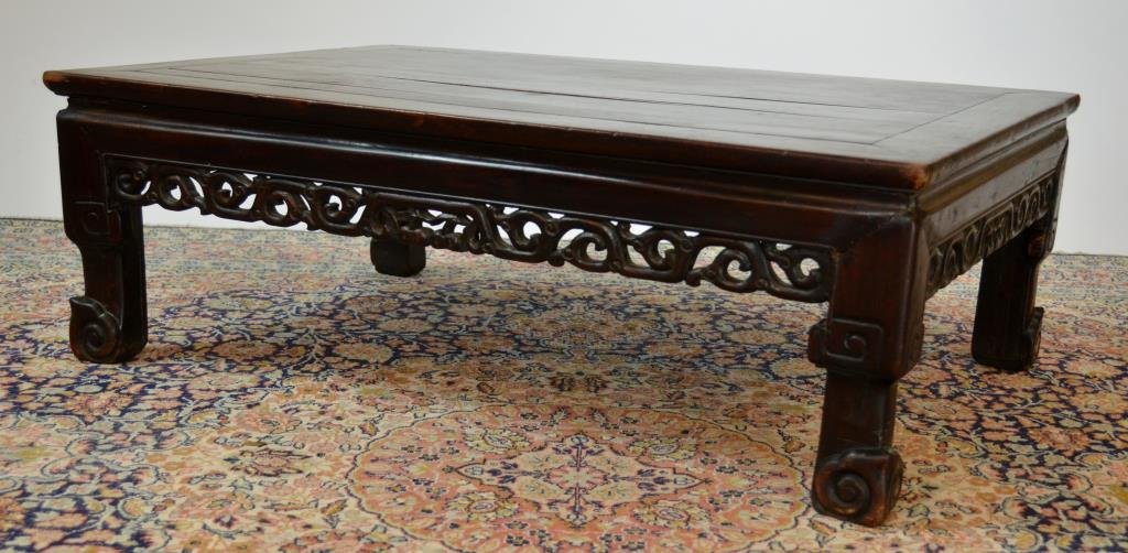 CHINESE CARVED WOOD LOW KANG TABLE (1 of 10)