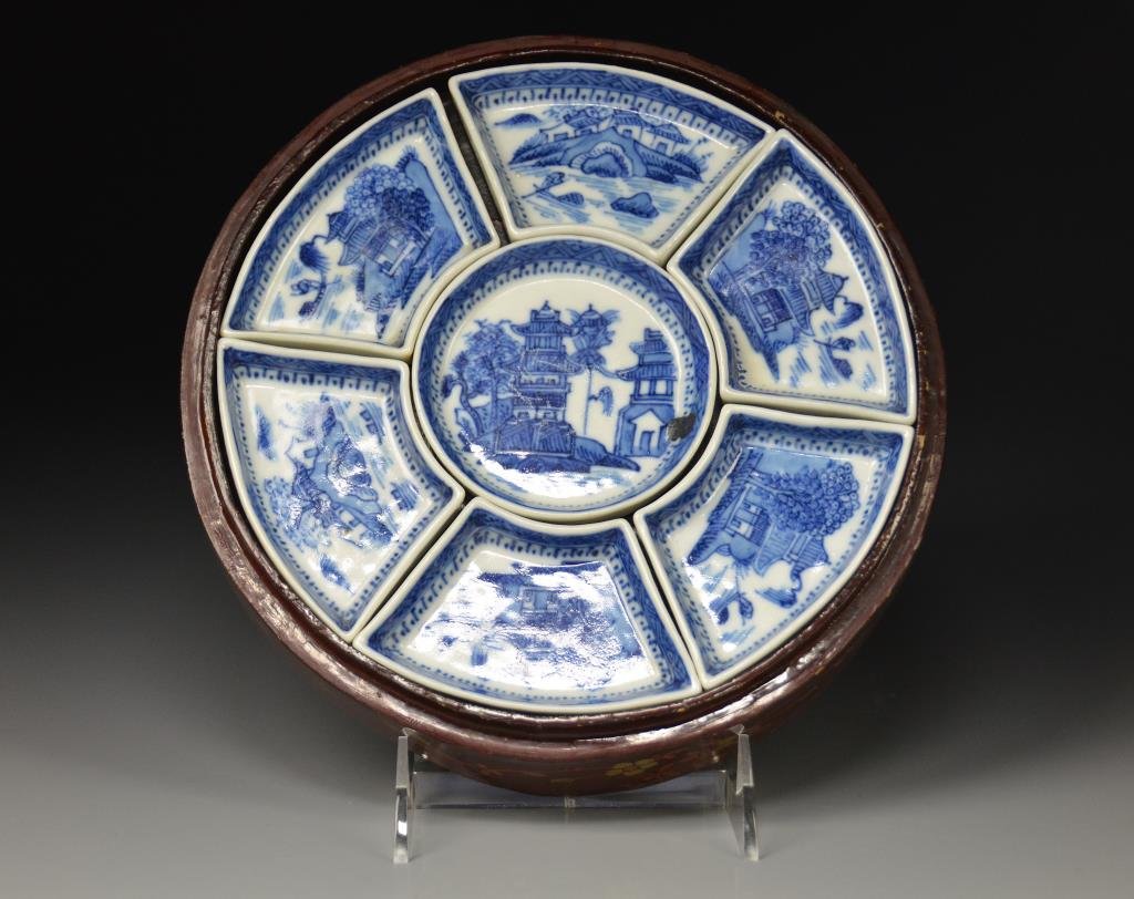 Chinese Blue And White Porcelain Sweetmeat Set (1 of 10)