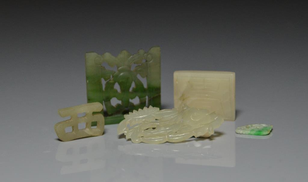 Chinese Five Jade & Jadeite Carvings (1 of 1)