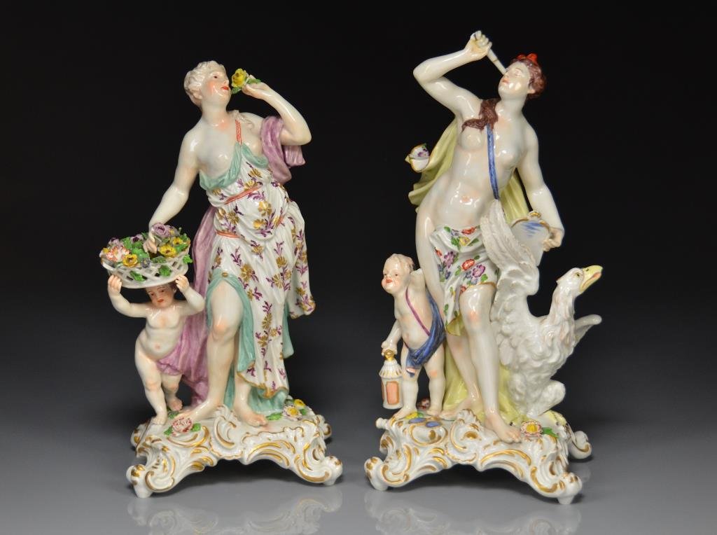 PAIR OF CONTINENTAL PORCELAIN FIGURES (1 of 7)