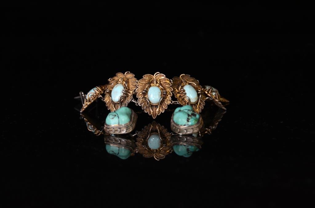 CHINESE TURQUOISE AND SILVER FILIGREE SUITE (1 of 9)
