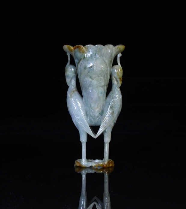CHINESE JADEITE PHOENIX FIGURAL VASE (1 of 1)