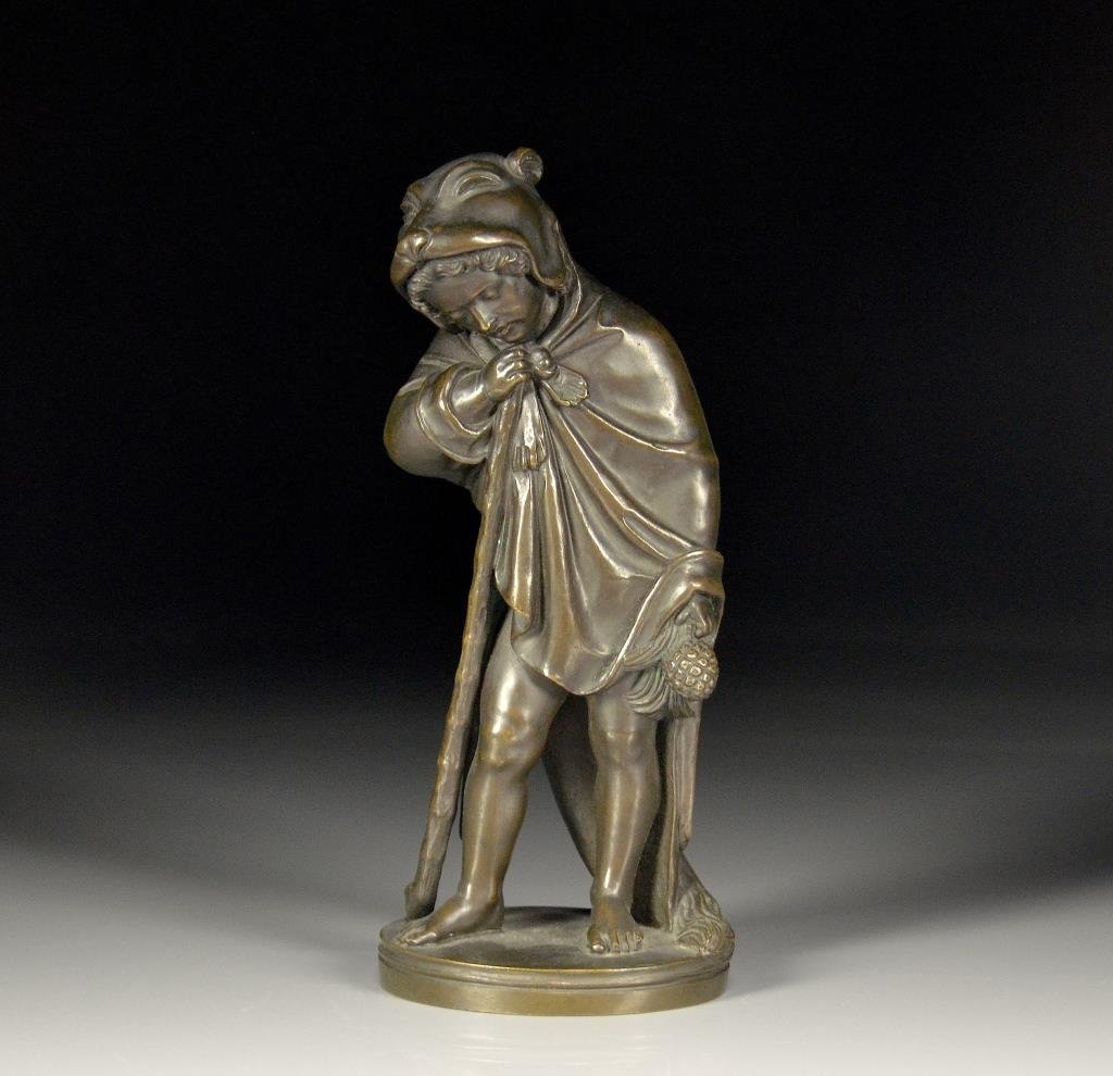 BRONZE FIGURE OF A BOY IN LION PELT (1 of 1)
