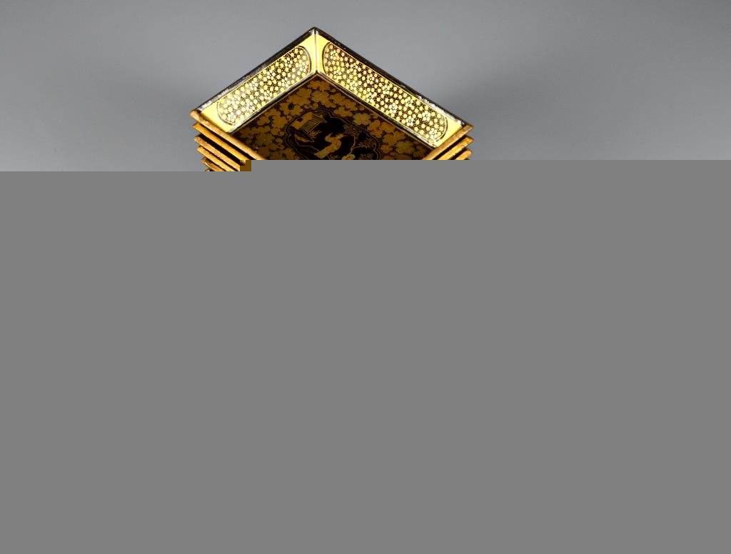 SET OF TWELVE 19TH C. LACQUER CARD GAME TRAYS (1 of 1)