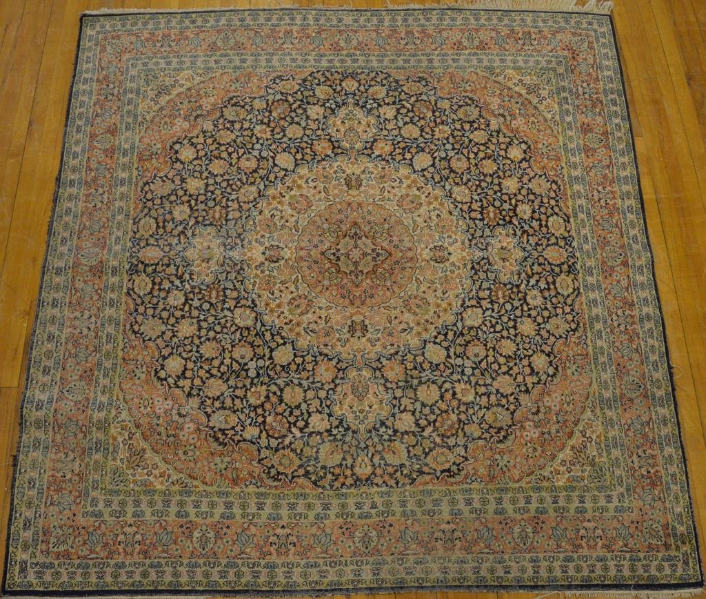 A SEMI ANTIQUE SILK QUM RUG (1 of 1)
