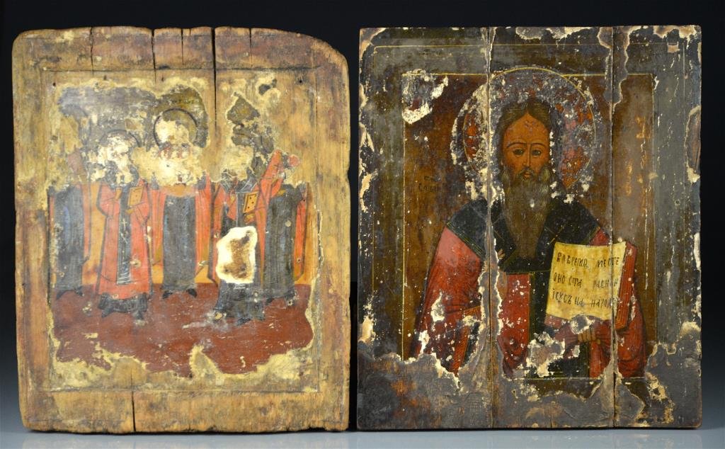 TWO EARLY RUSSIAN ICONS (1 of 5)
