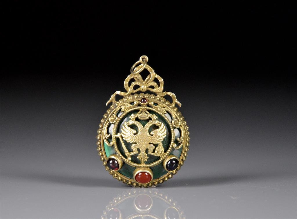 RUSSIAN SILVER GILT PENDANT (1 of 2)
