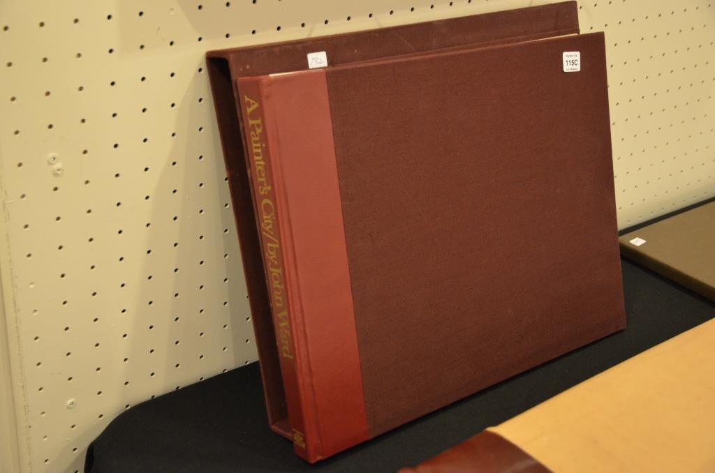 A PAINTER'S CITY by John Ward: Published by Blue Sky Press, Toronto, 1980. With foreword by Gordon Lightfoot. Edition 198 of 450. with 20 coloured plates of the artist's work, in box. 33cm x 41.5cm / 13 in x 16 1/4 in.