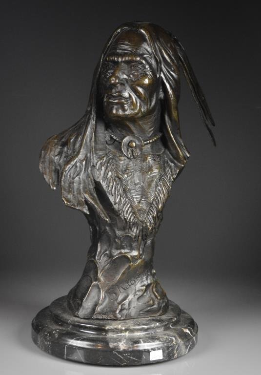 S. KELEIAM AMERICAN BRONZE BUST (1 of 1)